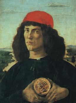 Sandro Botticelli : Portrait of a Man with a Medal